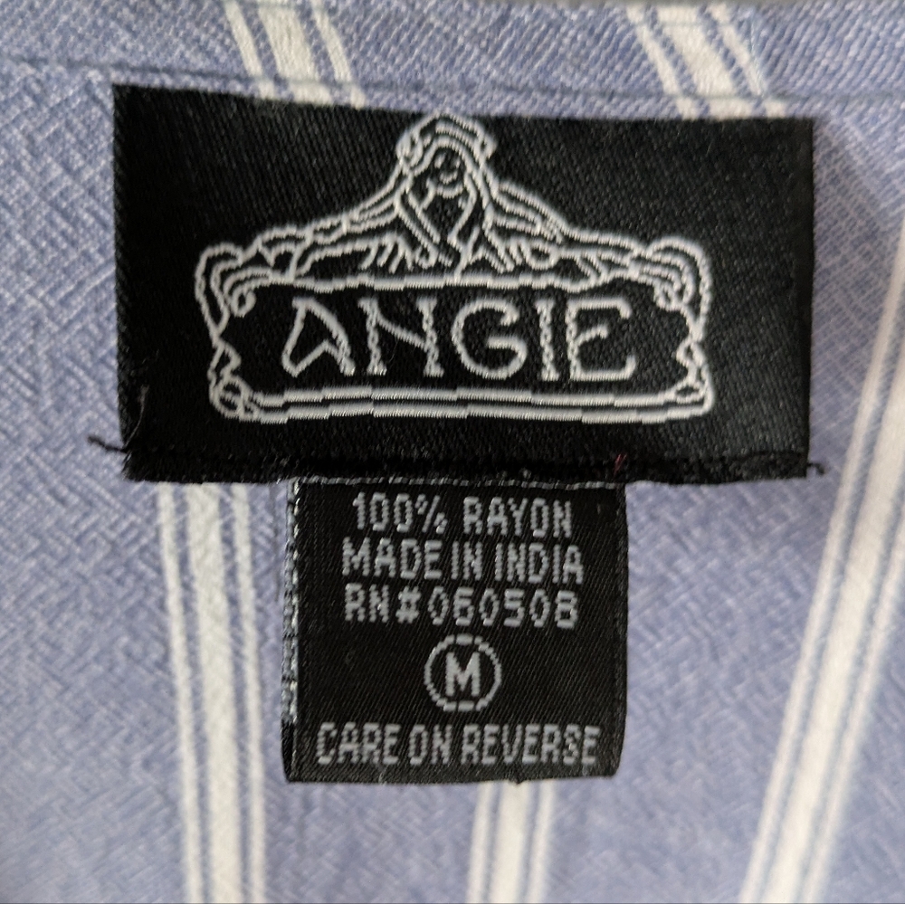 Striped Blue Button-Down Dress - image 4